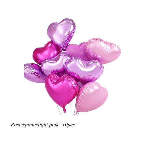 Heart Shaped Helium Balloons Set | Bridal Shower Balloons 10 Pcs/ Set