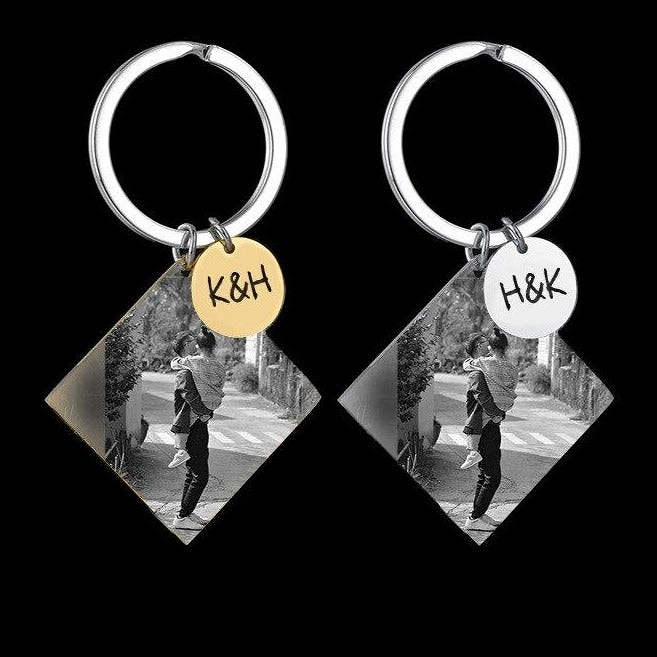 Personalized Photo Keychain with Initials