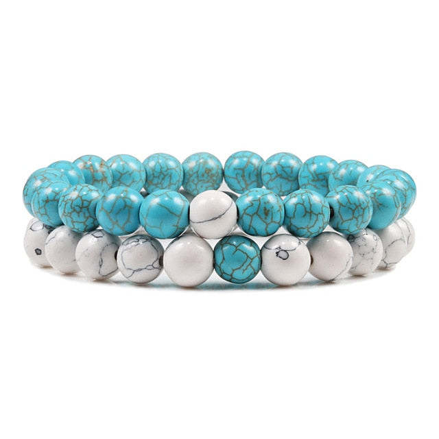 Turquoise Stone Beads Distance Bracelets
