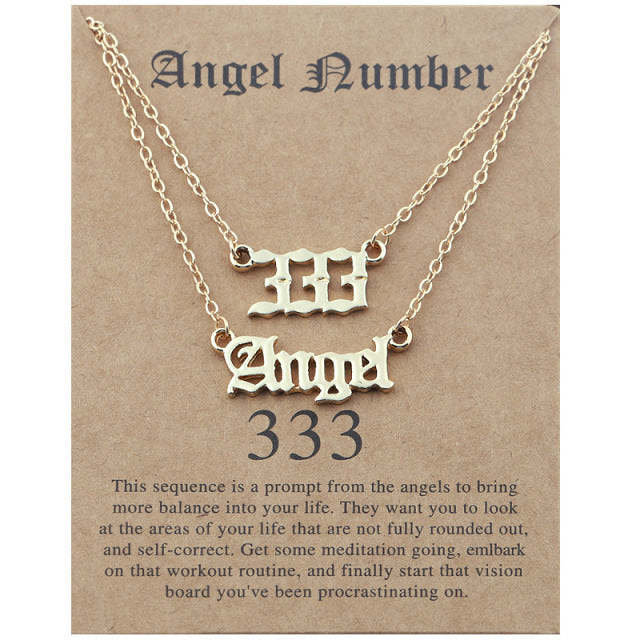 Gold Angel Number Necklace Set With Meanings