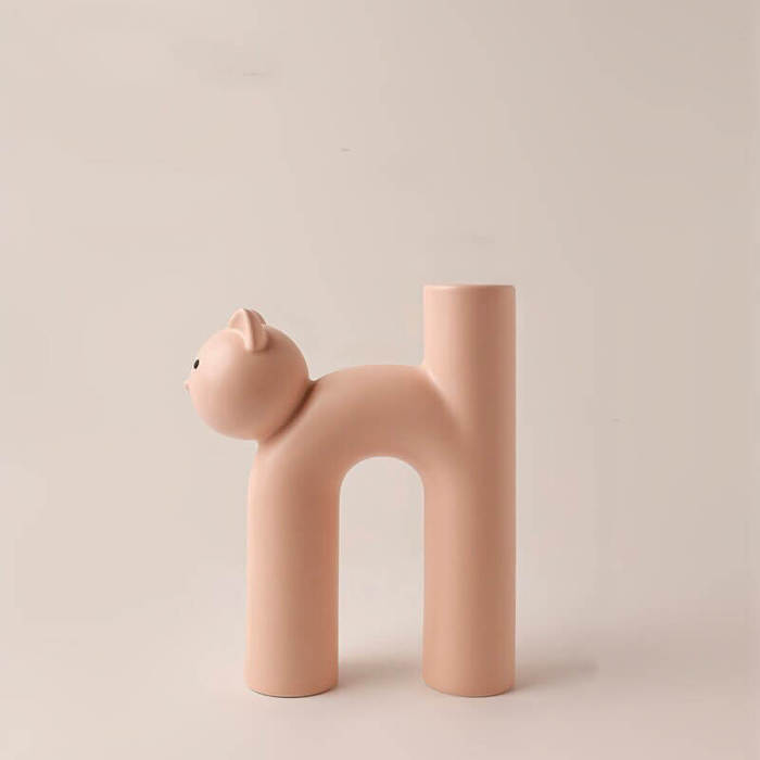 Cat Shape Porcelain Vase