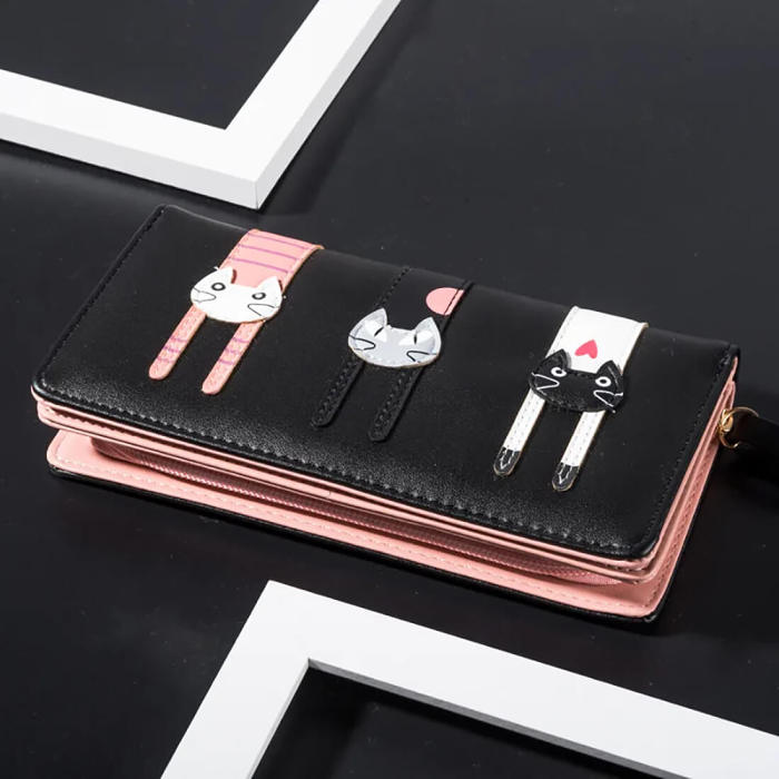 3 Cats Long Wallet