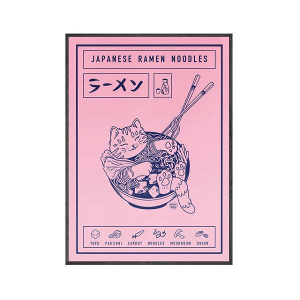 Ramen Cat Wall Art