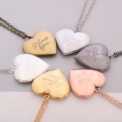 I love you Heart Secret Message Locket
