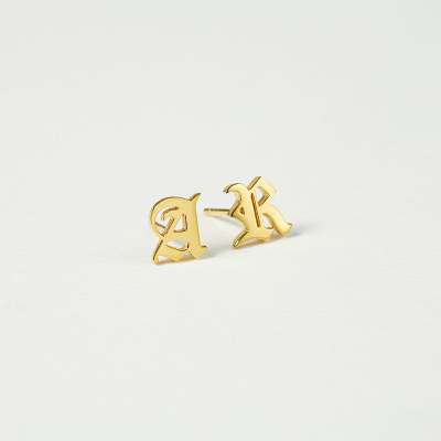 Letter Stud Earrings