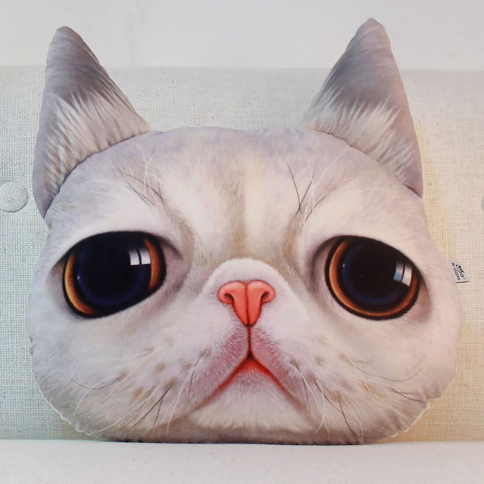 Realistic Cat Face Pillow