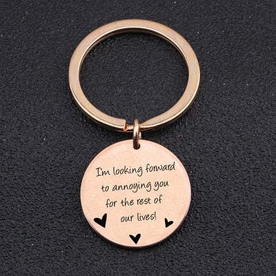 MARRIAGE PROPOSAL Engraved Key Chain for Couples