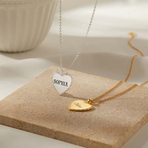Custom Heart Name Necklace for Women