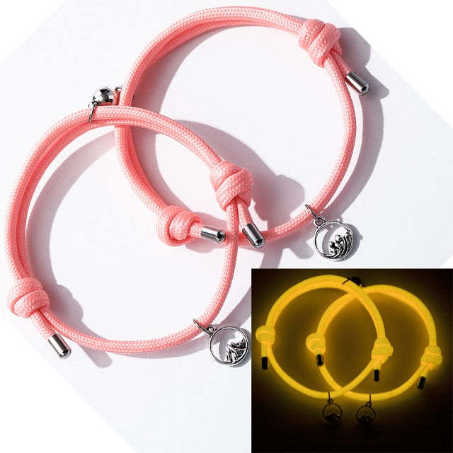 Glow In Dark Magnetic Bracelets For Couples