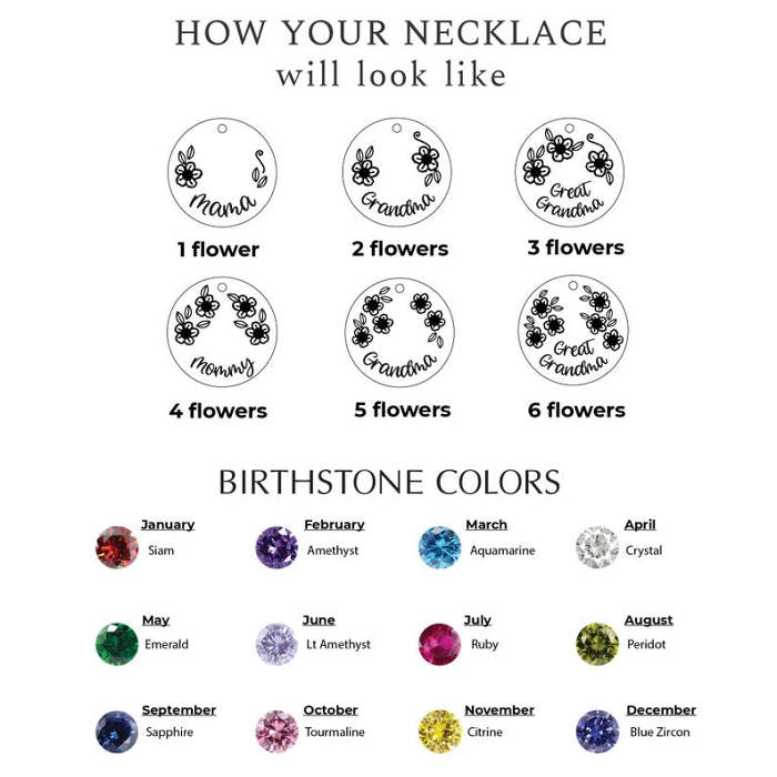 Grandma Necklace With Kids' Birthstones