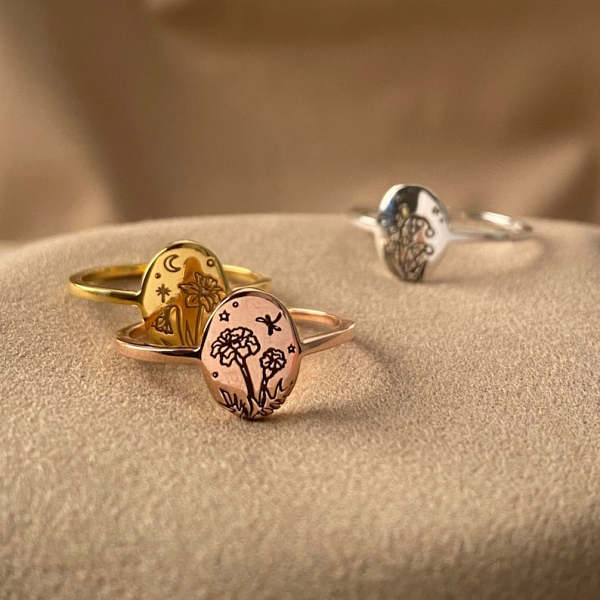 Birthmonth Flower Ring
