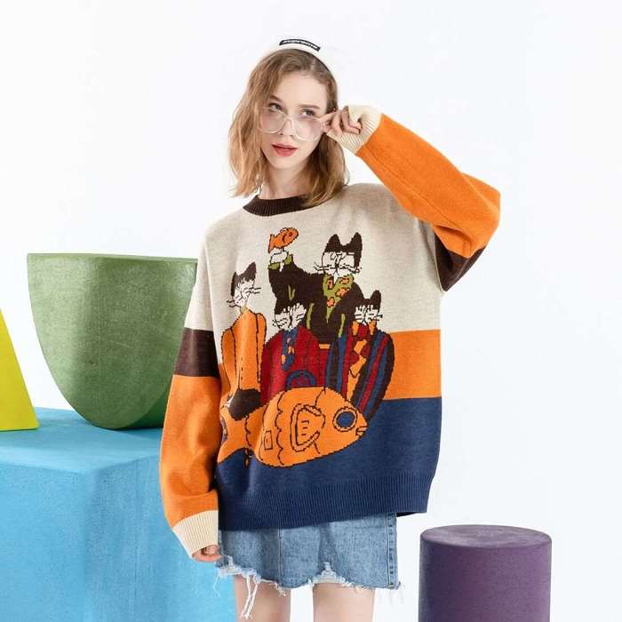 Cats & Fish Pullover