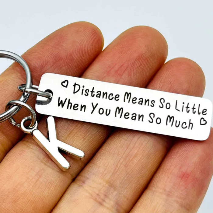 Long Distance Gift Keychain For Boyfriend With Initial