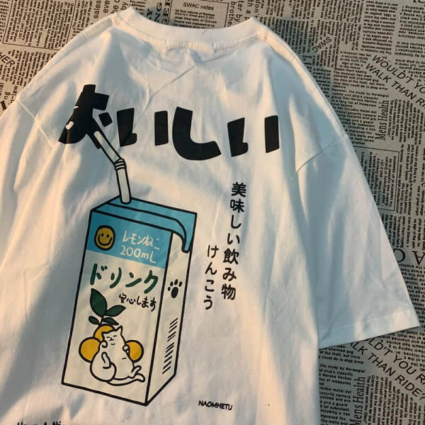 Lemony Cat Drink T-Shirt