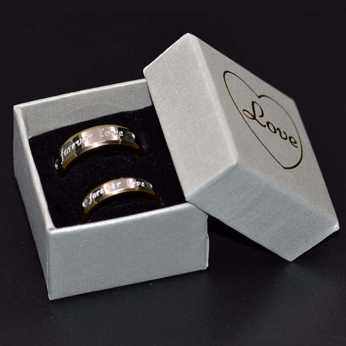 Engraved Couples Promise Rings Set of 2