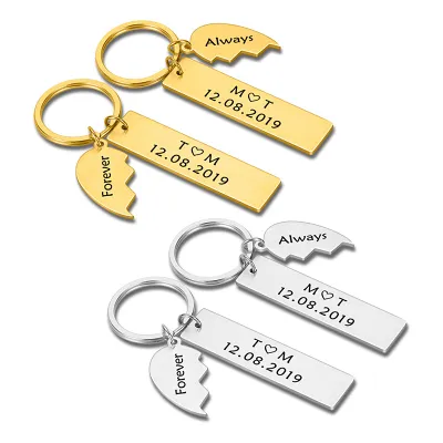 Custom Initials Keychain For Couples