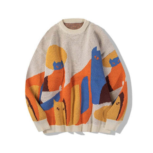 Abstract Cat Pullover