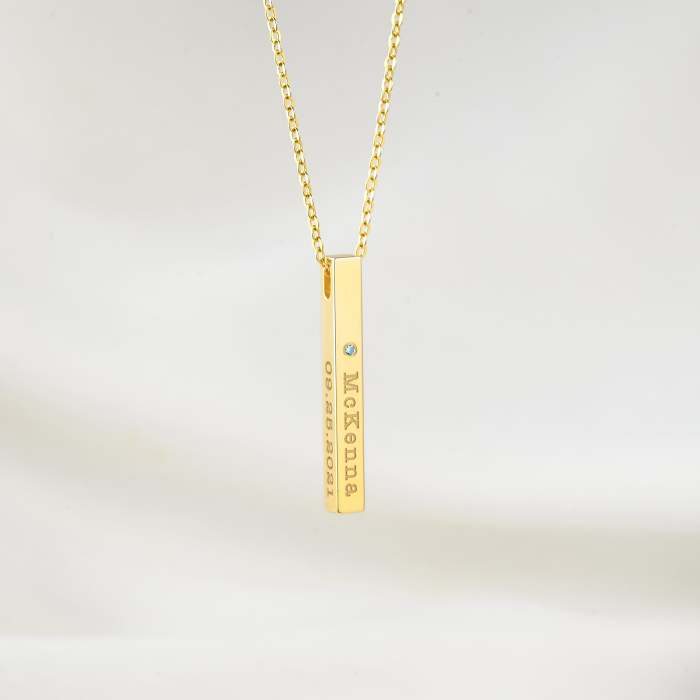 Personalized Bar Necklace For New Mom