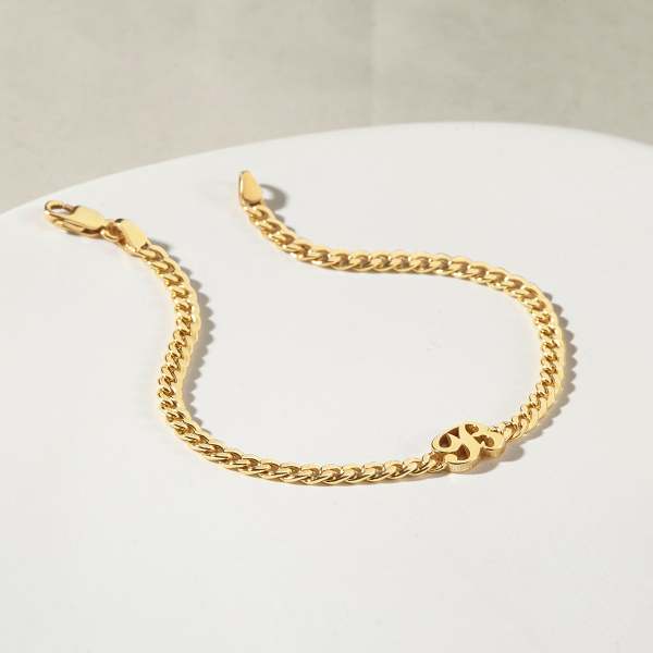 Custom Initial Bracelet - Curb Chain