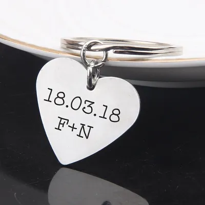 Custom Engraved Heart Keychain
