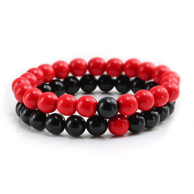 Red Jasper Black Agate Stone Bracelets