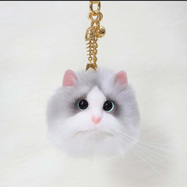 Luxurious Cat Plush Keychain