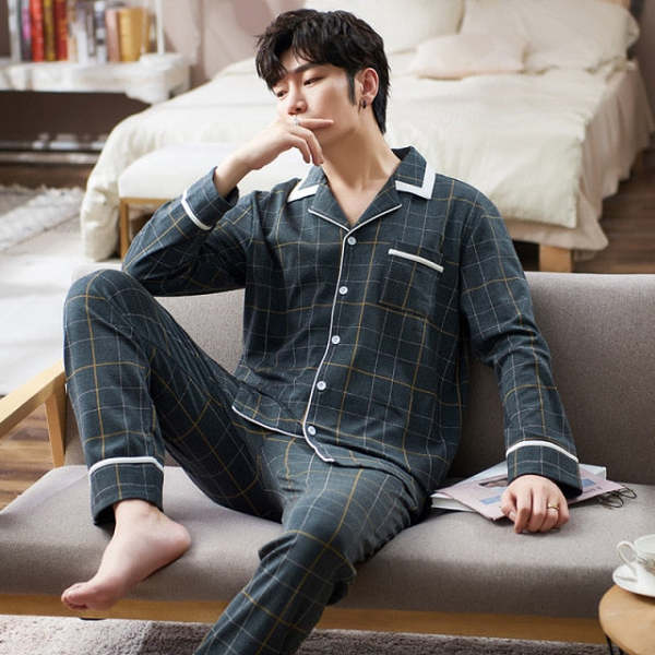 Plaid Print Couple Pajamas Set