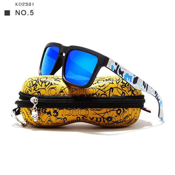 Polarized Sunglasses For Men With Skull Zipper Peanut Case