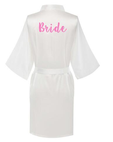 Pink Satin Bride And Bridesmaid Robes