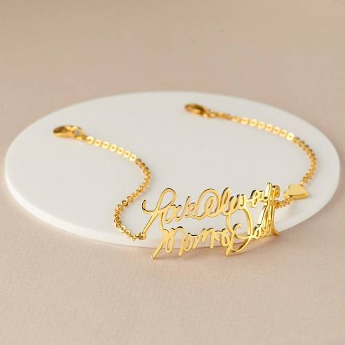 Cut-out handwriting bracelet