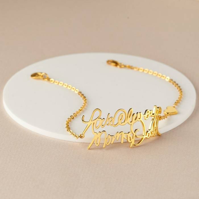 Cut-out handwriting bracelet