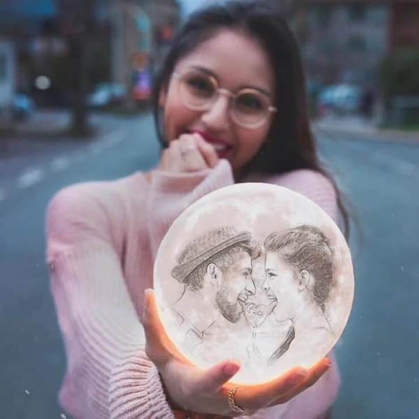 Original 3D Printed Photo Moon Night Lamp