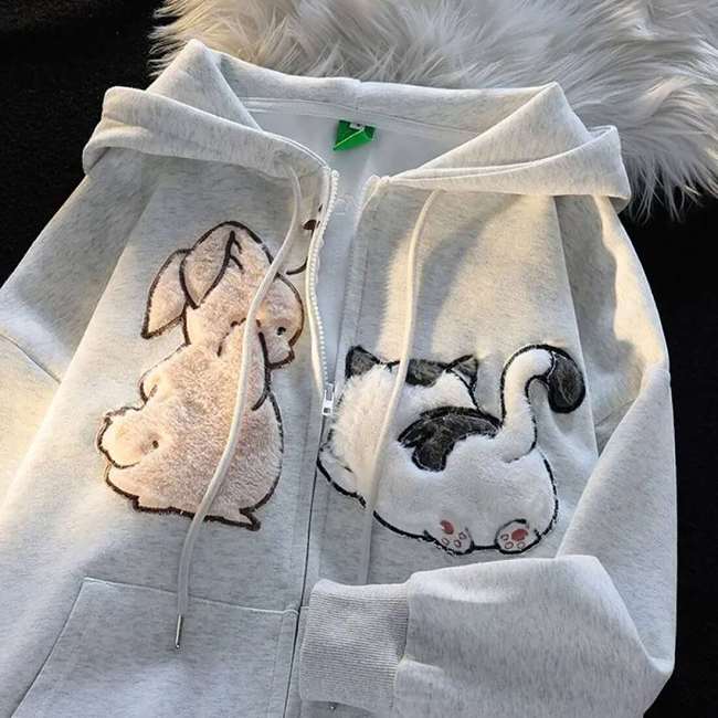 Playful Bunny & Cat Jacket