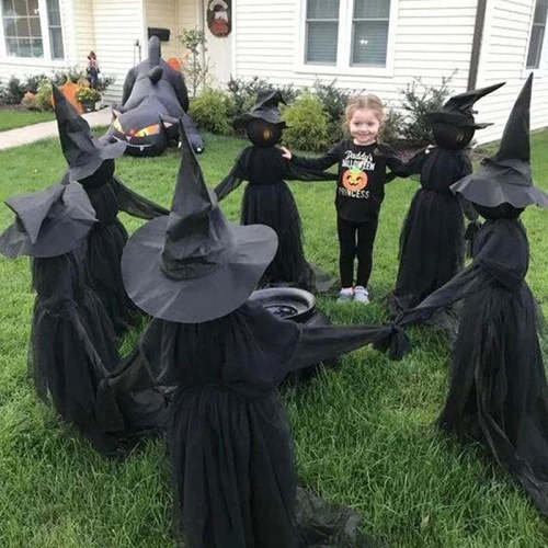Halloween Animatronics Voice & Motion Activated Witches Props
