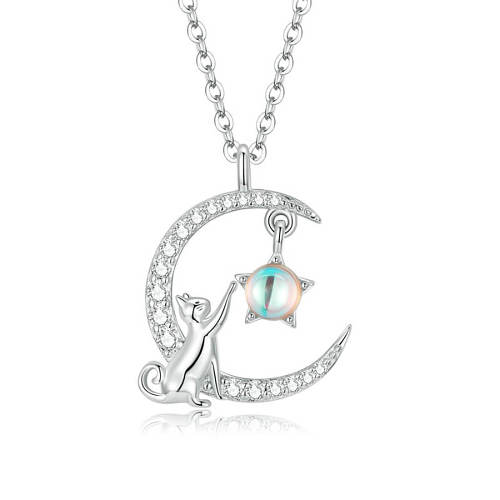 Dazzling Cat Moon Necklace