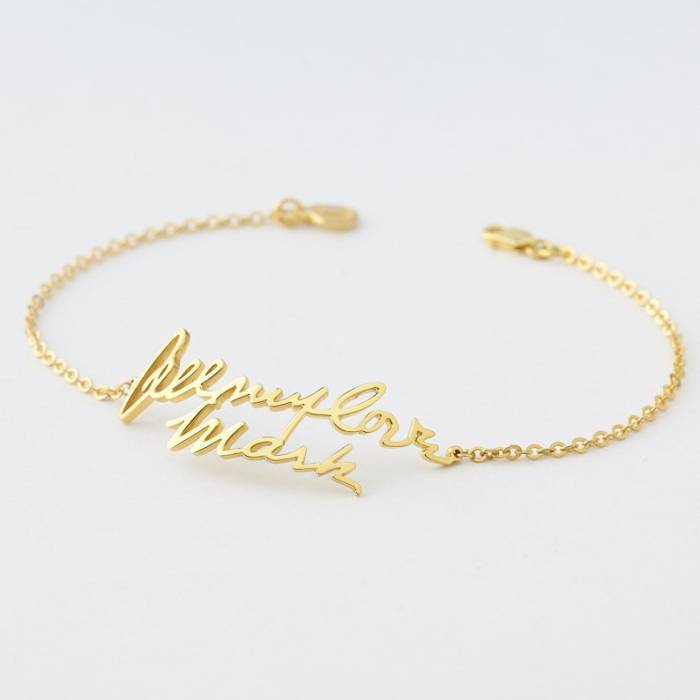 Cut-out handwriting bracelet