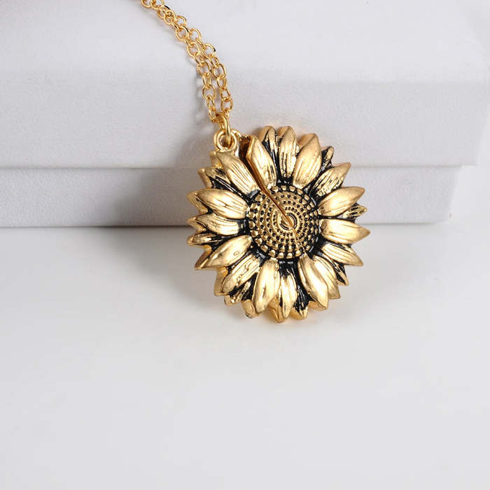 You Are My Sunshine Sunflower Necklace