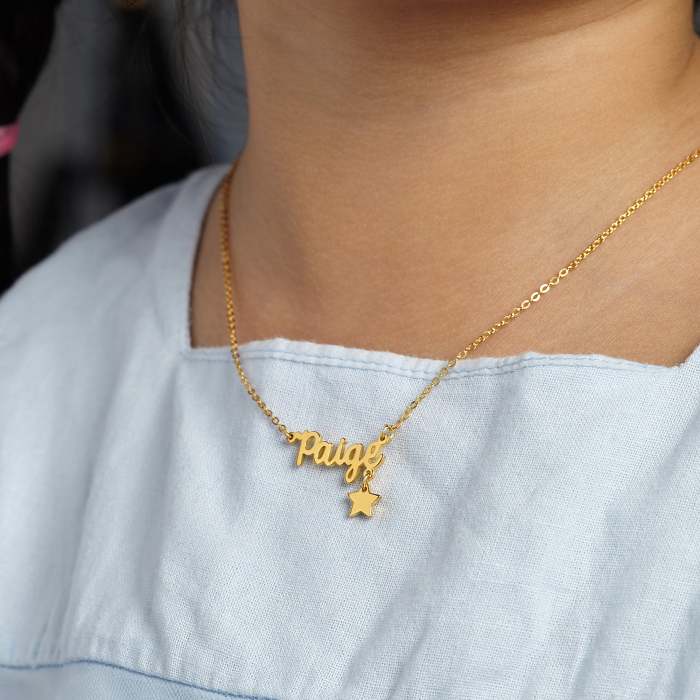 Name Necklace With Charm