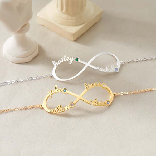 Custom Infinity Name Bracelet With Birthstone