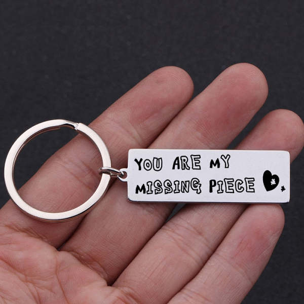 YOU'RE MY MISSING PIECE Engraved Key Chain for Couples