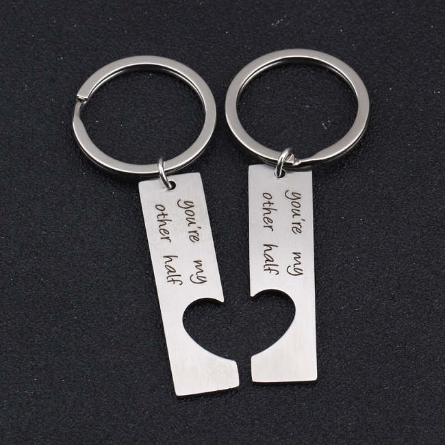 YOU'RE MY OTHER HALF Engraved Key Chain for Couples - 2 PCs