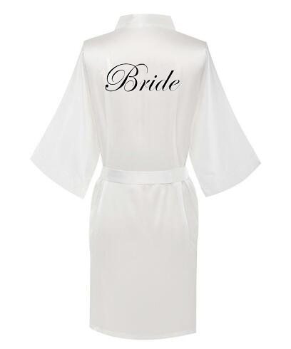 Navy Blue Satin Bridal Shower Robes With Silver Letters