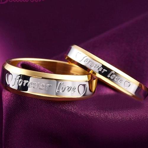 Engraved Couples Promise Rings Set of 2