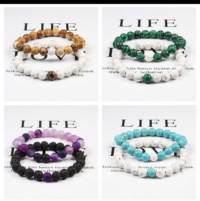 Turquoise Stone Beads Distance Bracelets