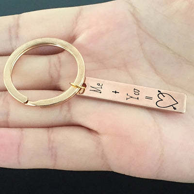 ME + YOU Engraved Key Chain for Couples