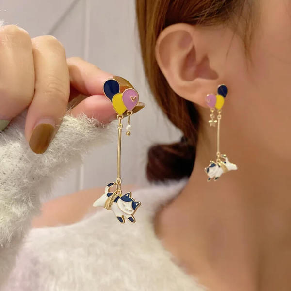 Balloon Cat Earrings
