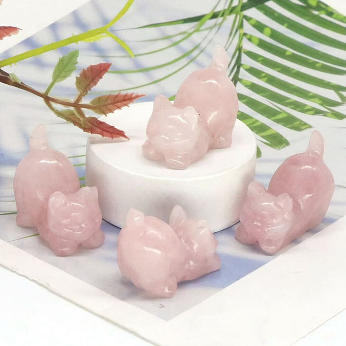 Mini Quartz Crystal Cat Bundle (4 Pcs)
