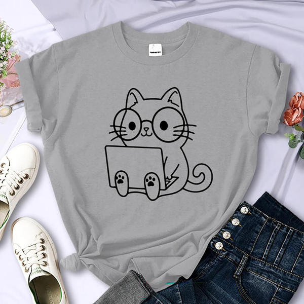 Laptop Cat T-Shirt