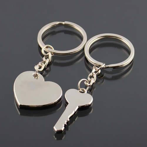 Heart Lock and Key Keychain for Couples