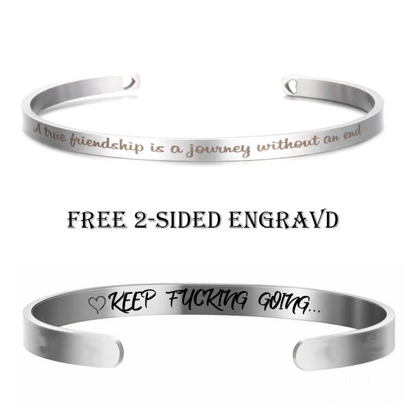 Custom Engraved Couple Cuff Bracelets